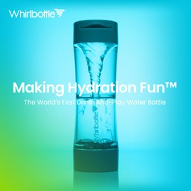 Whirlbottle The World’s First Drink-And-Play Water Bottle | Sensory Fidget Stress ADHD Kids Tweens Teens Vortex Cyclone Tornado In STEM Science Connector Tube Toy | Clear BPA-Free Tritan Plastic 21 oz