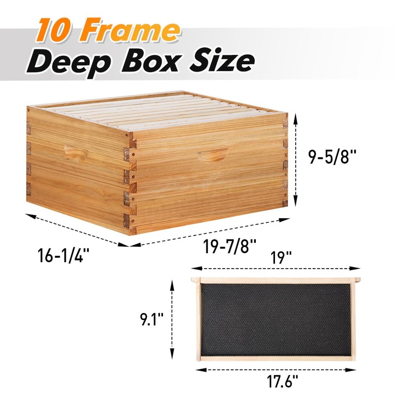 POLLIBEE 8 Frame Deep Brood Bee Hive Box Dipped in