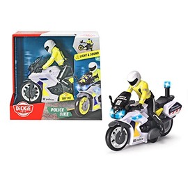 Dickie Toys Mossos Motorcycle 17 cm with Figure, Friction Mechanism, Light and Sound, from 3 Years (203712018SIE)