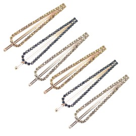 Mikinona 6pcs U-shaped Rhinestone Bobby for Women Stylish Hair Clamps Accessories for Weddings Parties and Everyday Use