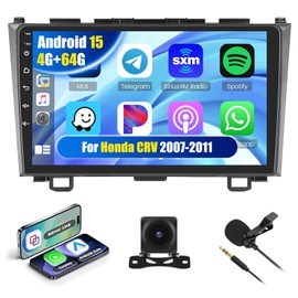 Realdio [4+64G] Car Stereo Radio for Honda CRV 2007 2008 2009 2010 2011 with Wireless CarPlay Android Auto MirrorLink 32EQ Bluetooth 5.0
