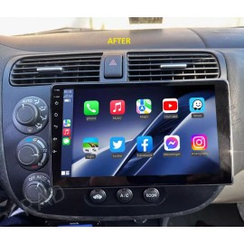 For Honda Civic 2001-2005 Car Apple CarPlay Android 13 Stereo Radio 2002 03 2004