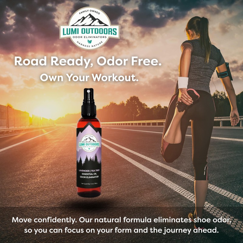 Lumi Outdoors Natural Shoe Deodorizer Spray & Odor Eliminator -