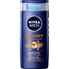 Nivea Men Sport Grooming Shower (250ml) Revitalising Shower Gel with Masculine Lemon Scent, pH Skin-Friendly Shower for Body, Face and Hair