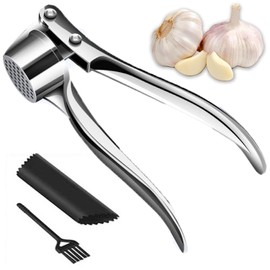 Garlic Press, Garlic Crusher, Stainless Steel Garlic Press Crusher, Ergonomic Heavy Duty Garlic Crusher, Garlic Press Crusher, Professional Kitchen Garlic Press, Easy to Clean, Food Grade Kitchen Tool