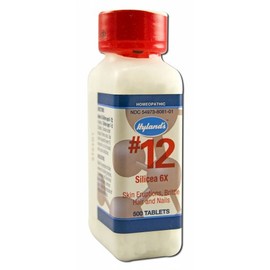 Hyland’s Homeopathic Cell Salts #12 Silicea 6X Tablets, Natural Relief of Skin Eruptions, Brittle Hair and Nails, 500 Count