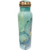 Green Printed Copper Water Bottle 34 Oz Joint Free-Ayurveda Health