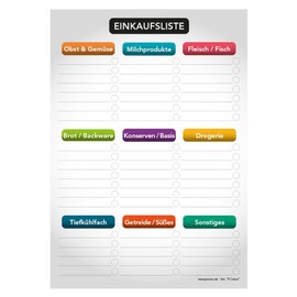 PRICARO 9 Colors Magnetic Shopping List A5 Pack of 3