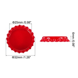 PATIKIL 100 PCS Bottle Caps for Crafts, 1 Inch Double Sided Printing Metal Bottle Caps Bulk Flattened Charm for DIY Craft Embellishments Badge Making, Red