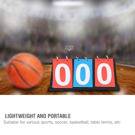 Scoreboard, 3 Digit Flip Scoreboards, Portable, Flip Scoreboard, Score Board Numbers for Sports, Table Tennis, Basketball, Volleyball, Indoor, Outdoor