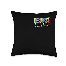 BWILI Tie Dye School Gifts & Apparel. Resource Teacher Women for Work Tie Dye Appreciation Day Throw Pillow, 16x16, Multicolor