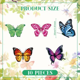 Crtiin 10 Pcs 12 Inch Butterfly Garage Door Magnets Magnetic Garage Door Decor Magnet Butterfly Door Decorations Car Magnet Sticker for Refrigerator Decor