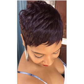 Nicelatus Short pixie cut Hair Wig Synthetic Wigs for Black Women Short Pixie Wigs for Women (nicelatus -x9627-99J)