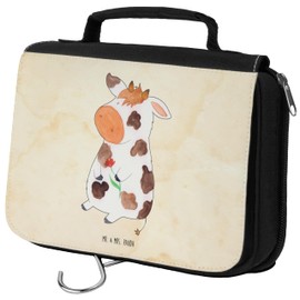 Mr. & Mrs. Panda Toiletry Bag Cow, brown, Hand Drawn