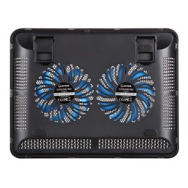 Coolertek Laptop Cooling Pad, Coolertek Portable Slim Quiet Laptop Notebook Cooler Cooling Pad Stand with 2 Blue LED Fans, USB Powered, Adjustable Angled, Fits 11-14 Inch Laptop