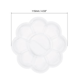 PATIKIL 6Pcs Paint Tray Palette, 4.5"/11.5cm Painting Palette Plastic Palette Flower Shape for Watercolor Gouache Painting Art Craft DIY Project, White