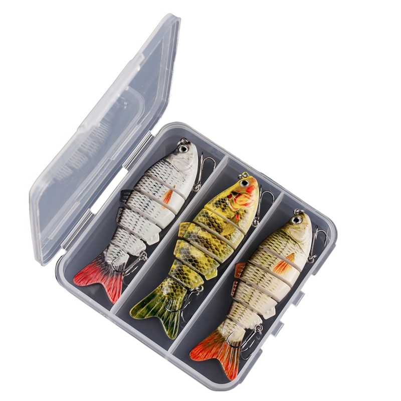 Fishing Lures for Bass Trout 6-segment Hard Body Lures with
