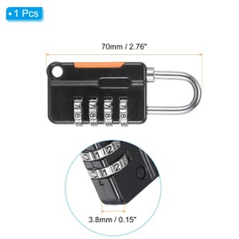 TOP-VIGOR Security Steel Cable with 4 Digit Combination Lock, 6.5Ft Coated Safety Wire Rope Double Loop Padlock, Flexible Security Cable Luggage Lock for Outdoor Travel Luggage, Black