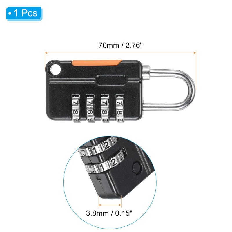 TOP-VIGOR Security Steel Cable with 4 Digit Combination Lock, 6.5Ft