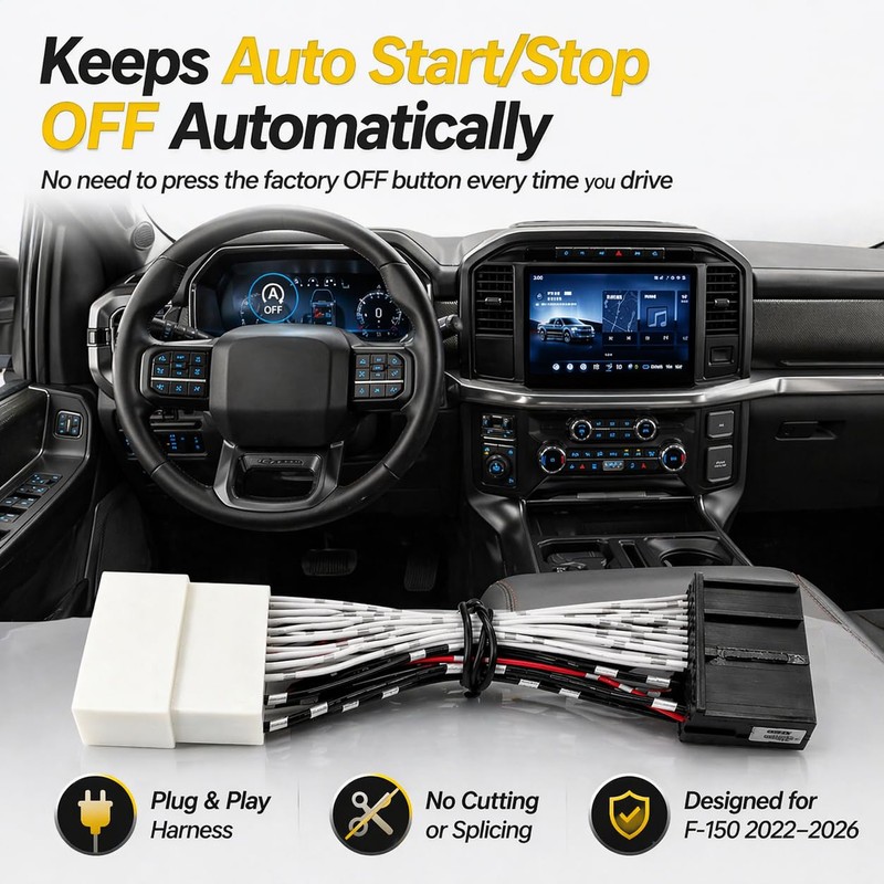 KINETRAX Auto Start/Stop Eliminator Compatible with Ford F-150 2022-2026, Driver