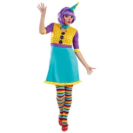 Fun Shack Clown Costume for Women, Colorful Clown Outfit, Fun Clown Attire for Parties and Events, Dress Up, Medium