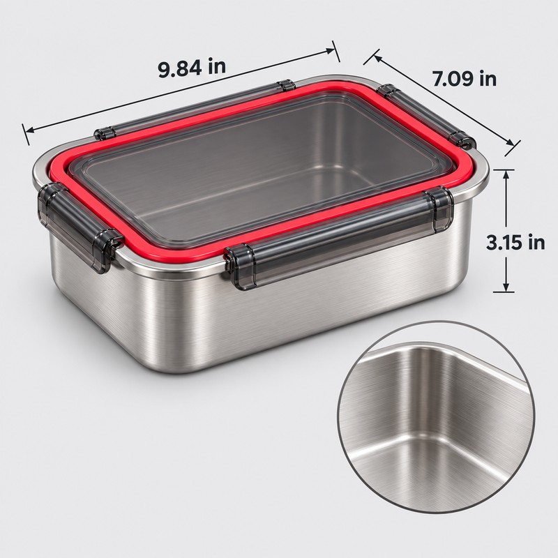1500ml 304 Stainless Steel Leakproof Lunch Box – Reusable Meal