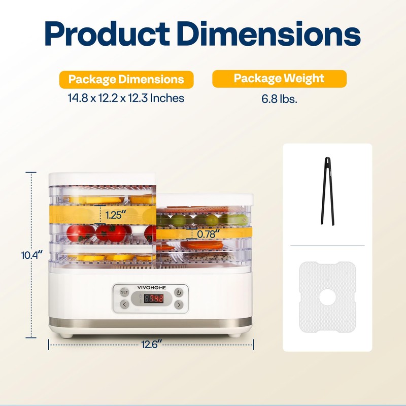 VIVOHOME Electric 5 Trays Food Dehydrator Machine, 400W Hydrator Machine