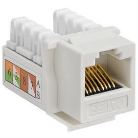 Cmple - 10 Pack Cat5e Keystone Jack Insert Punch Down RJ45 Connectors RJ45 Keystone Jack 90 Degree Female for Wall Plates, Patch Panels, Patch Cables, Ethernet Cables - White