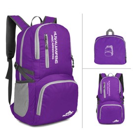 Crenze 45L Lightweight Foldable Backpack Travel Hiking Daypack, Men Women Durable Handy Waterproof Rucksack for Camping Walking Cycling Climbing