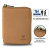 MATADOR Wallet 3626/A Metal Zip TÜV Tested RFID, Light Brown,