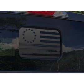 Digo Auto Styling 2018-2024 Ford Ranger Back Window Betsy Ross Flag Decal Sticker black