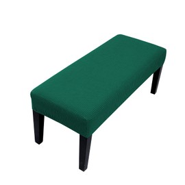 Lollanda Universal Cover for Dining Room Bench, Stretch Dining Bench Cover, Elastic Stretch Cover for Hotel, Banquet, Restaurant, Living Room, Bedroom (Black Green)