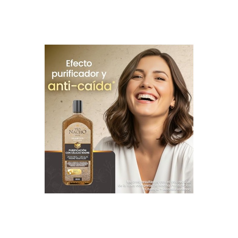 TIO NACHO Shampoo Células Madre, Limpia y purifica con jalea