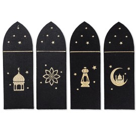 Papierdrachen 4 Ramadan Felt Cutlery Holders, Colourful with High-Quality Printing, Eid Mubarak, Festive Table Decoration, Set 1