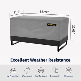 EAST OAK Patio Furniture Set Cover, Outdoor Loveseat Sofa Cover wtih 600D Heavy-Duty Fabric, Waterproof, Dustproof and All-Weather Resistant (53.9''L x 31.5''W x 22.1''H, Grey)