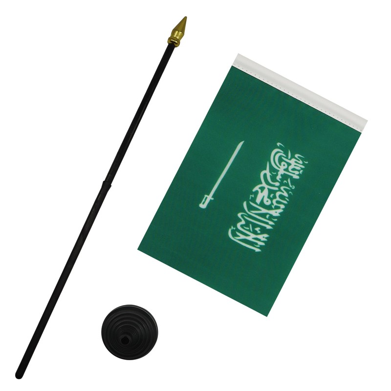 Saudi Arabia Table Flag 4'' x 6'' - Saudi Arabian