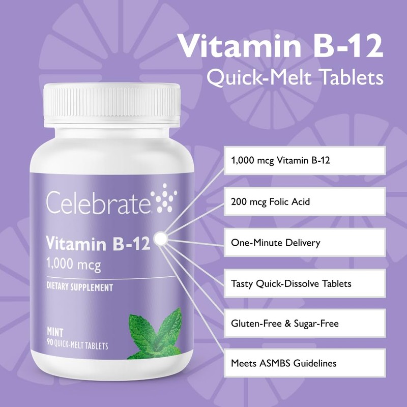 Celebrate Vitamins Vitamin B-12 Quick Melt Tablets, 1000 mcg with