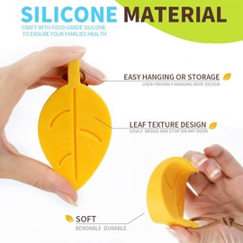 Rubber Door Wedge, Pack of 4 Door Stopper, Floor Rubber Door Stopper, Leaf Shape Wedge, Non-Slip Rubber Wedge, Funny Window Stopper Protection for Balcony Door, Study, Children's Room, Blue, Green,