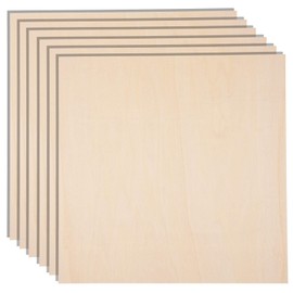 12 Pack 12 x 12 x 1/4 Inch-6mm Thick Basswood Sheets for Crafts Unfinished Plywood Sheets Boards Square Crafts Wood Sheets for DIY Laser Projects, Wood Burning, Engraving, Staining, Architectural Mode