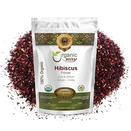 Organic Way Dried Hibiscus Flower Cut & Sifted (Hibiscus rosa-sinensis) | Herbal Tea - Organic & Kosher Certified | Raw, Vegan, Non GMO & Gluten Free | USDA Certified | Origin - India (2 Ounce (Pack of 1))