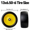 13x6.50-6 Lawn Mower Tires with 3/4 5/8" Bearing Solid Smooth