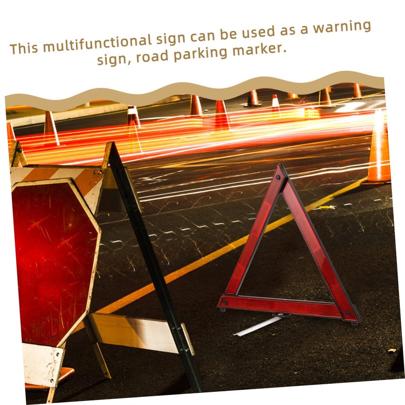 Healeved 3pcs Reflective Road Emergency Triangle Kit Warning Sign for