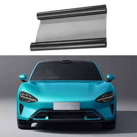 RGOAANC 12×48 Inches Car Light Tint Film, Light Self-Adhesive Tint Film, Auto Taillight Vinyl Wrap Film, Car Accessories Light Headlight Cover Protection Film Universal for Vehicles (Light Black)