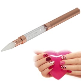 Bolígrafo Punteador de Punta Doble, Herramienta para Recoger Diamantes de Imitación con Punta de Cera, Bolígrafo Punteador, Herramienta de Arte de Uñas de Manicura para Recoger Diamantes(Blanco)