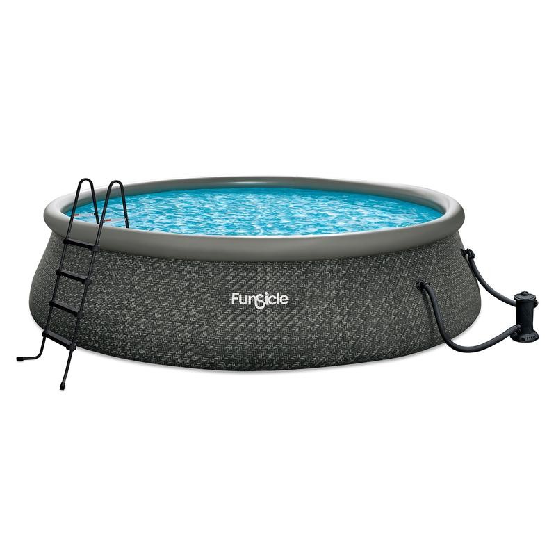 Funsicle QuickSet Ring Top Above Ground Swimming Pool, Herringbone -
