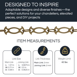 RCH Hardware CH-47-OBB Brass Chandelier Chain, Oil Bronzed Black (1 Foot)