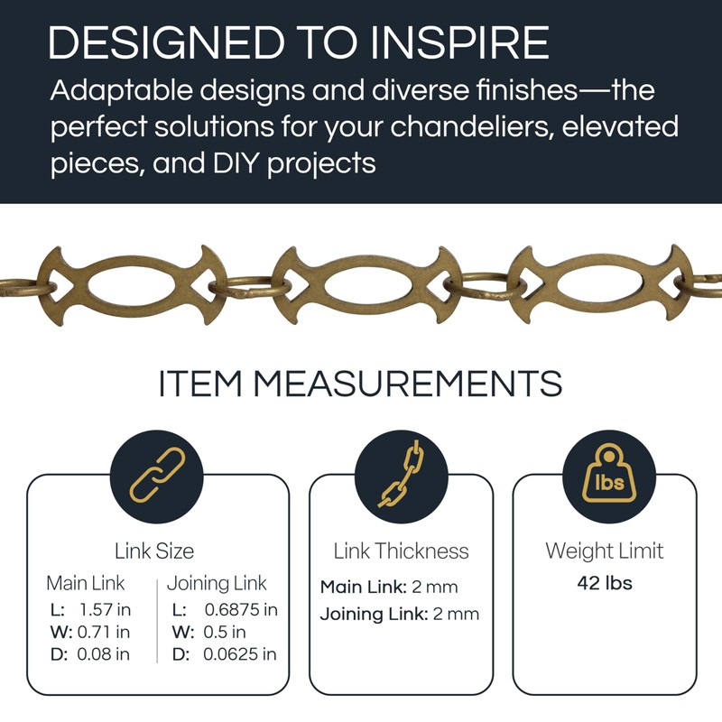 RCH Hardware CH-47-OBB Brass Chandelier Chain, Oil Bronzed Black (1