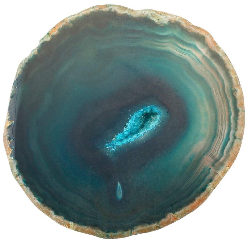 TUMBEELLUWA Natural Agate Slices Coasters Dyed Geode Stone Slab Polished