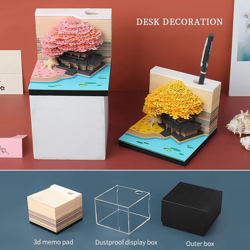 SIWEME 3D Memo Pad 260 Sheets Paper Carving Art 3D
