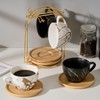 LUKA Ceramic Demitasse Espresso Cups Set with Saucers and Metal